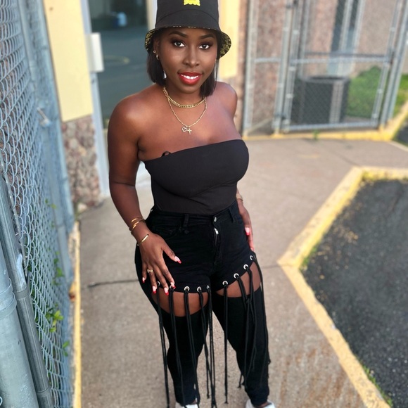 Black fringe jeans - Picture 3 of 3